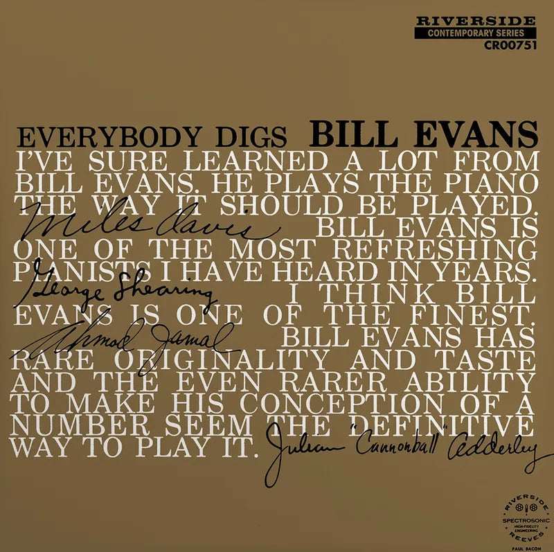 Bill Evans - Everybody Digs Bill Evans  Vinyle, LP, Album, Édition Limitée, Mono, 180g
