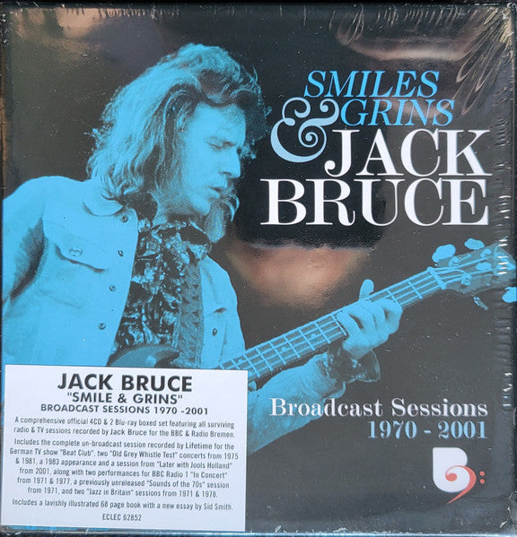 Jack Bruce – Smiles And Grins (Broadcast Sessions 1970-2001)  4 x CD + 2 x Blu-Ray, Remasterisé, Box Set