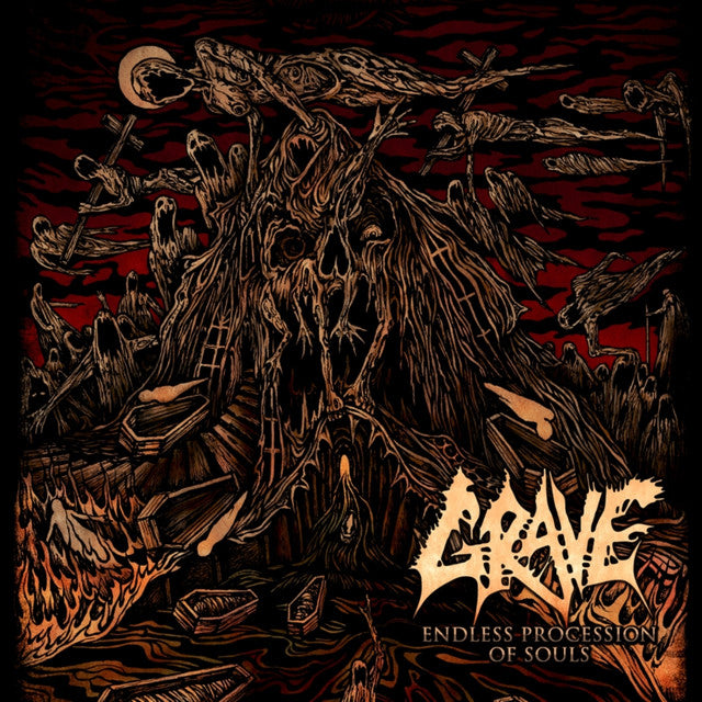 Grave  – Endless Procession Of Souls  Vinyle, LP, Édition Limitée, Réédition, Mustard with heavy red & black splatters
