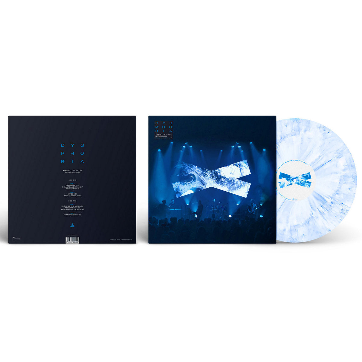 Airbag  – Dysphoria - Live In The Netherlands 2 x Vinyle, LP, Album, Édition Limitée, White/Blue Marble