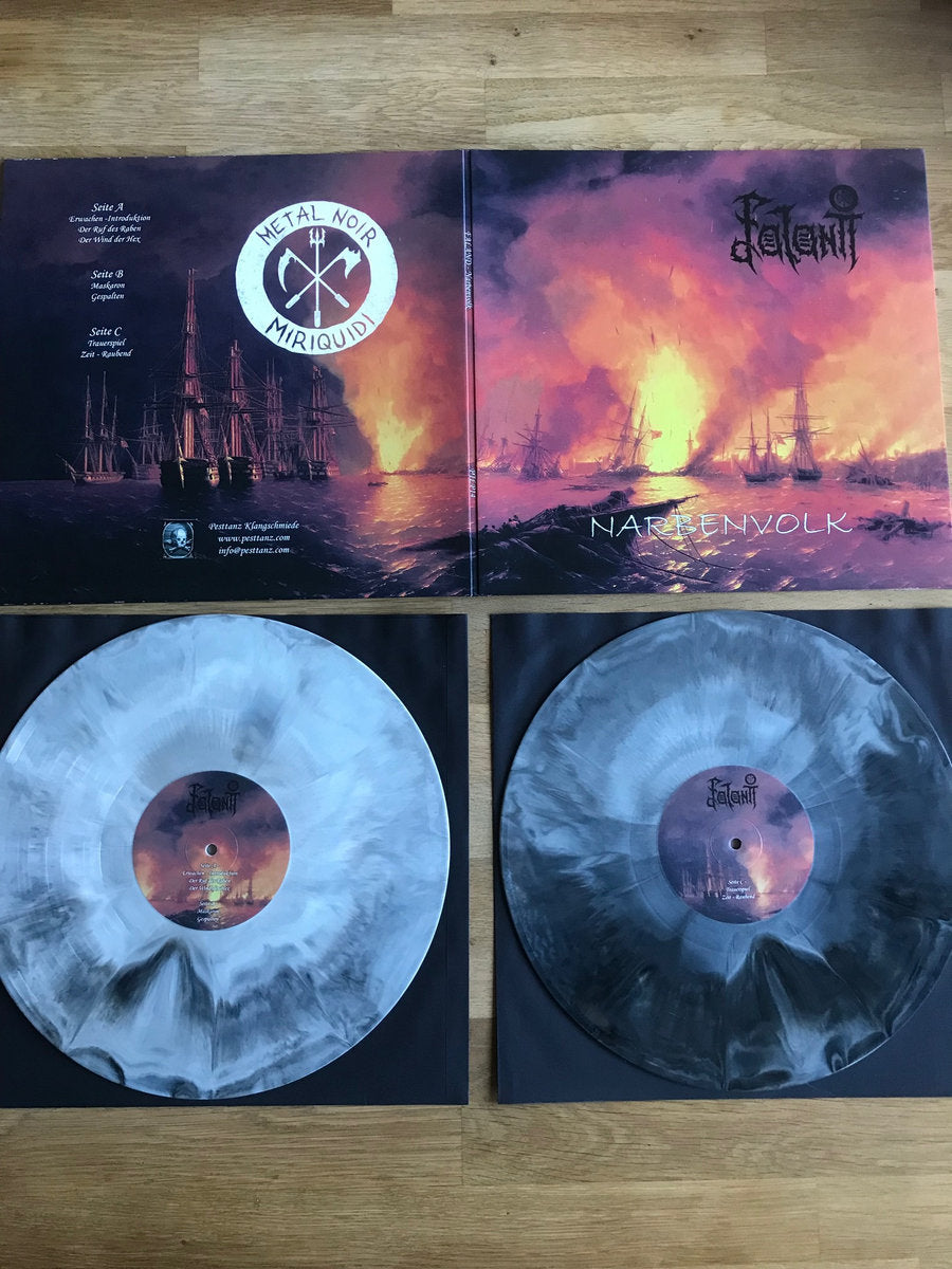 Faland - Narbenvolk 2x Vinyle, LP, Album, Édition Limité, Gatefold Autographié, Gravé, Grey Marble