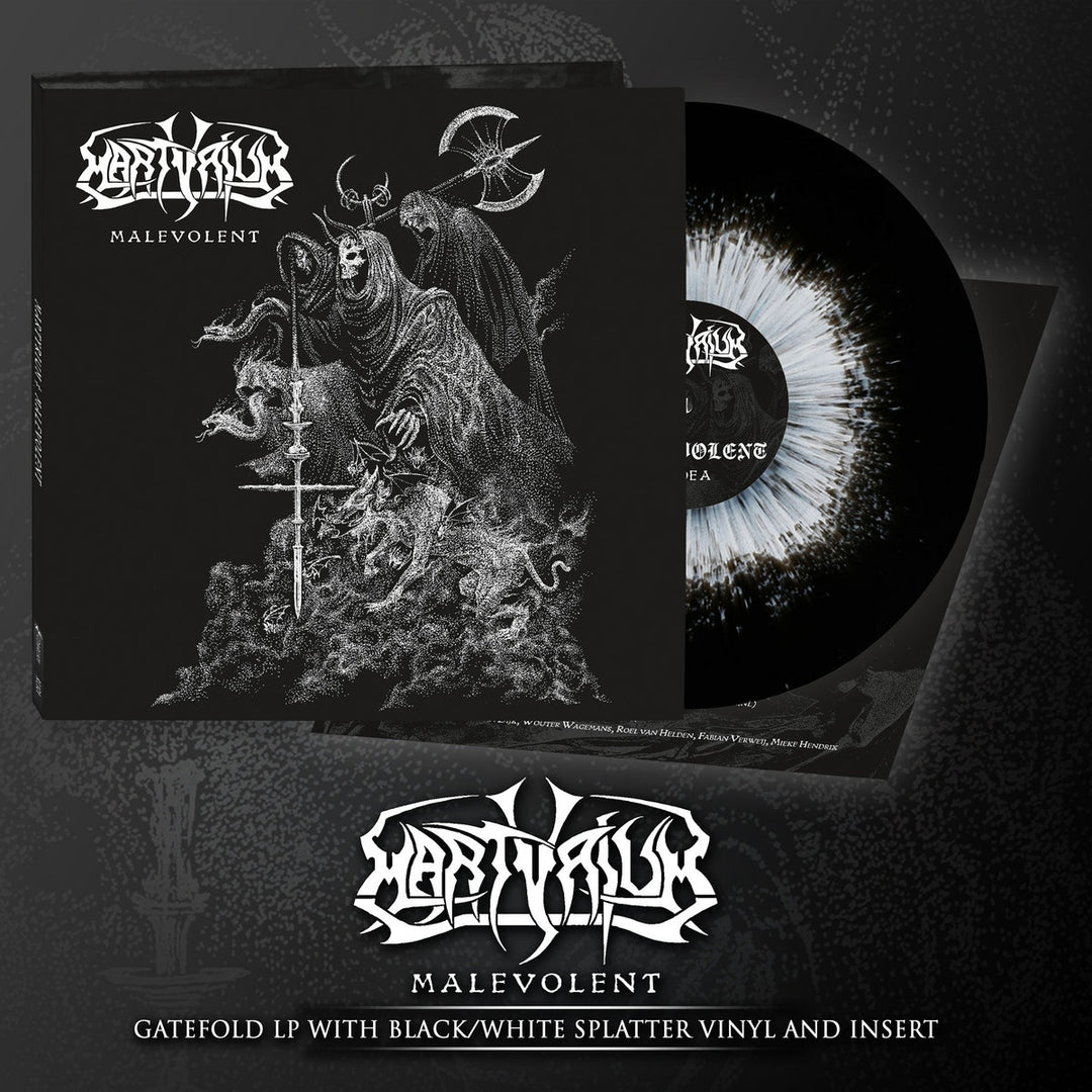 Martyrium - Malevolent Vinyle, LP, Album, Édition Limité, Numéroté, White on Black Splatter