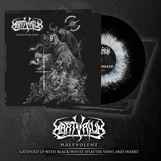 Martyrium - Malevolent Vinyle, LP, Album, Édition Limité, Numéroté, White on Black Splatter