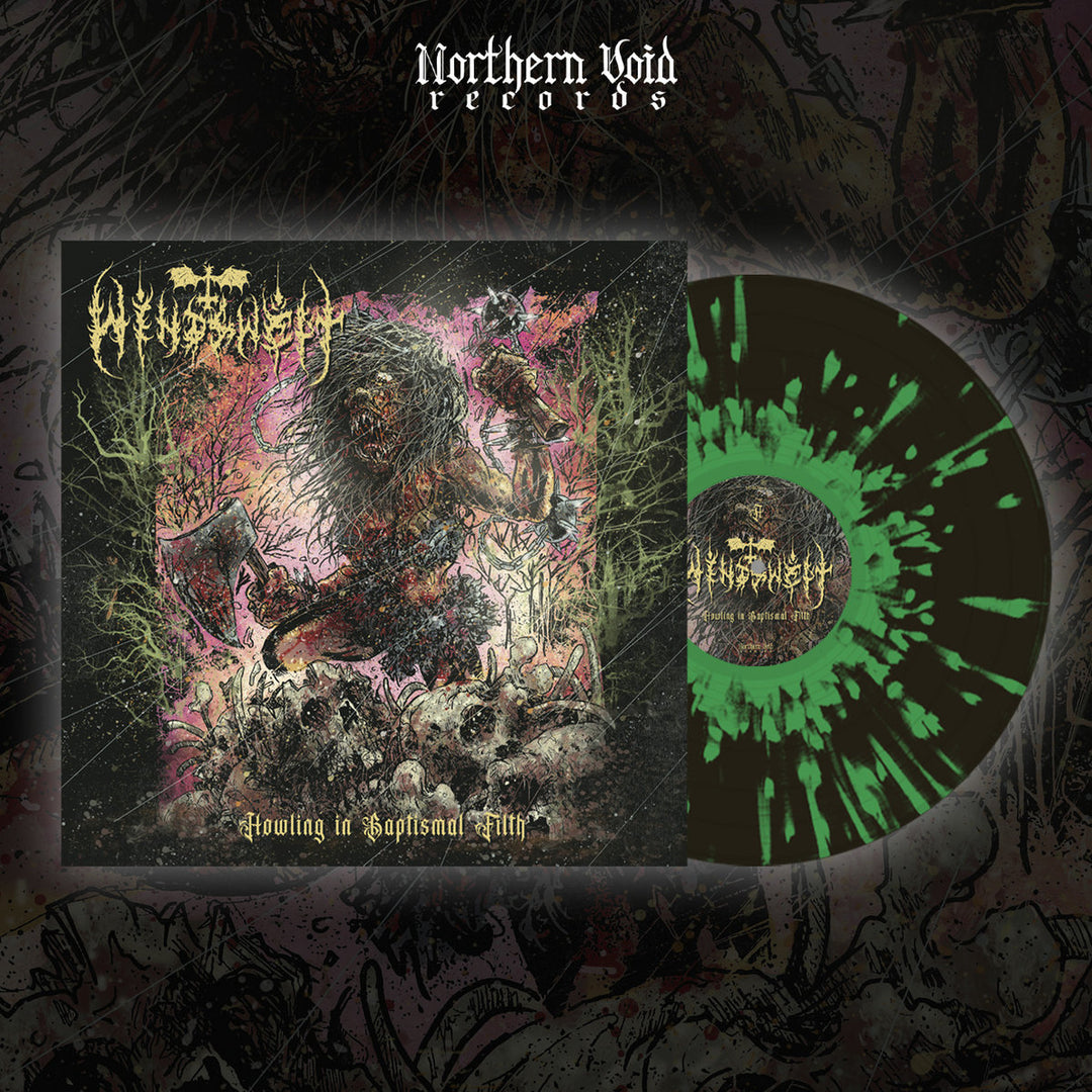 Windswept - Howling in Baptismal Filth Vinyle, LP, Album, Transparent Black Ice with Green Splatter