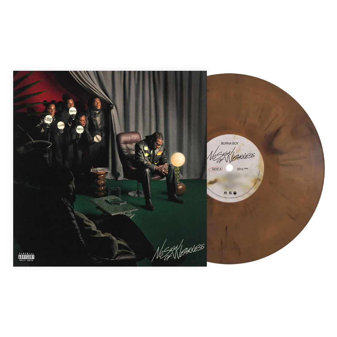 Burna Boy - No Sign Of Weakness Vinyle, LP, Album, Marble Brown Opaque