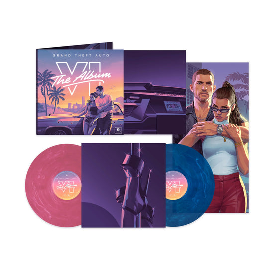 Grand Theft Auto VI: The Album – 2LP marbre rose et bleu exclusif indie