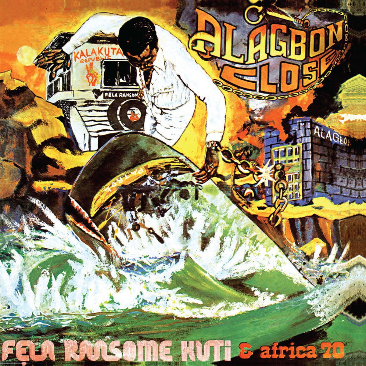 Fela Ransome Kuti & Africa 70 – Alagbon Close  Vinyle, LP, Album, Édition Limitée, Réédition, 50e Anniversaire, Opaque, Jollof, Orange