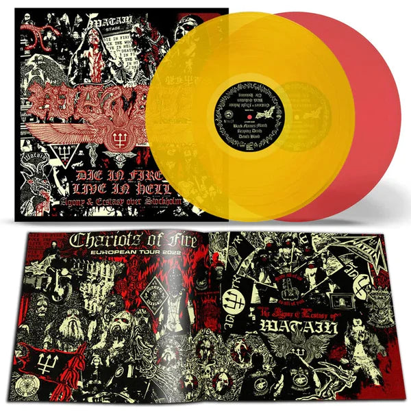 Watain - Die In Fire - Live In Hell 2 x Vinyle, LP, Édition Limitée, Transparent Yellow & Red