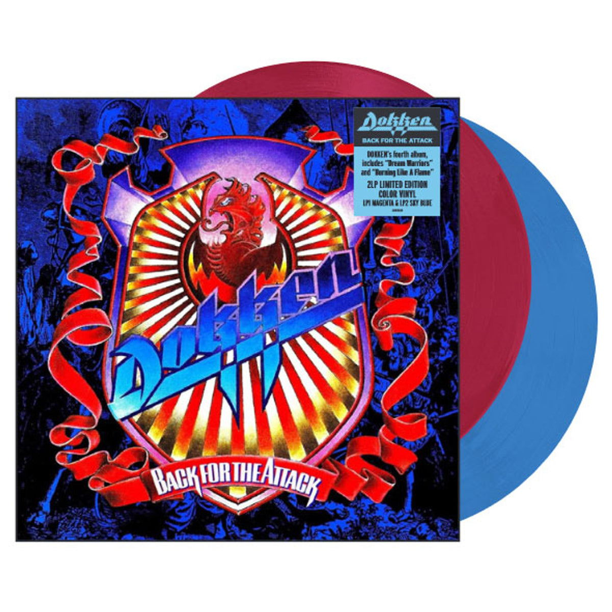 Dokken – Back For The Attack  2 x Vinyle, LP, Album, Édition Limitée, Réédition, Magenta & Sky Blue