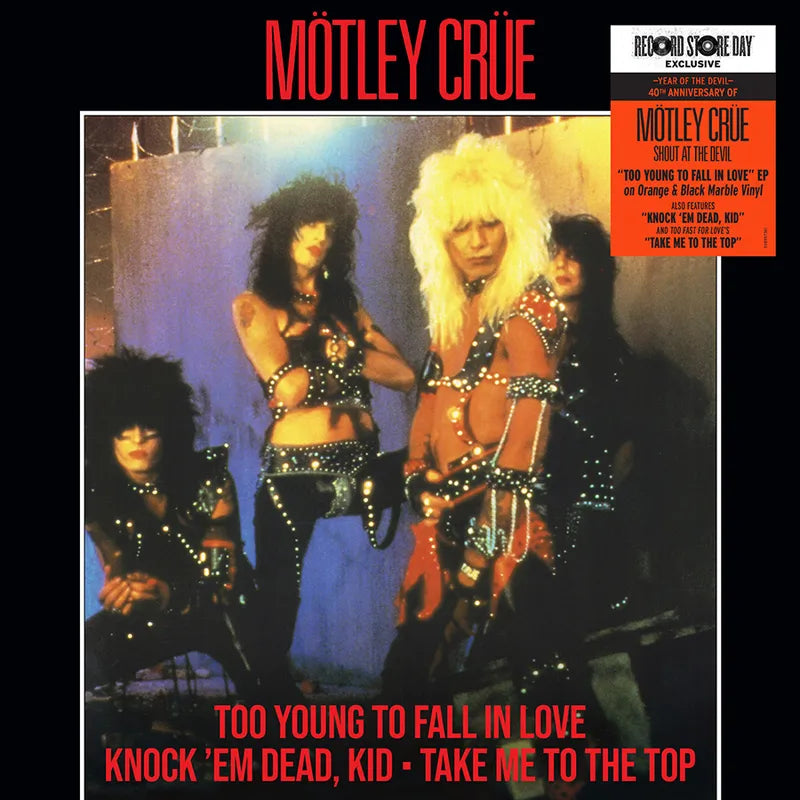 Motley Crue - Too Young To Fall In Love EP  Vinyle, EP, Édition Limitée, Orange & Black Marble