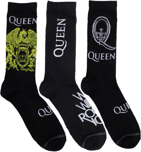 Queen - Crew Socks (3 Pack Collector Guitar Shape Tin)