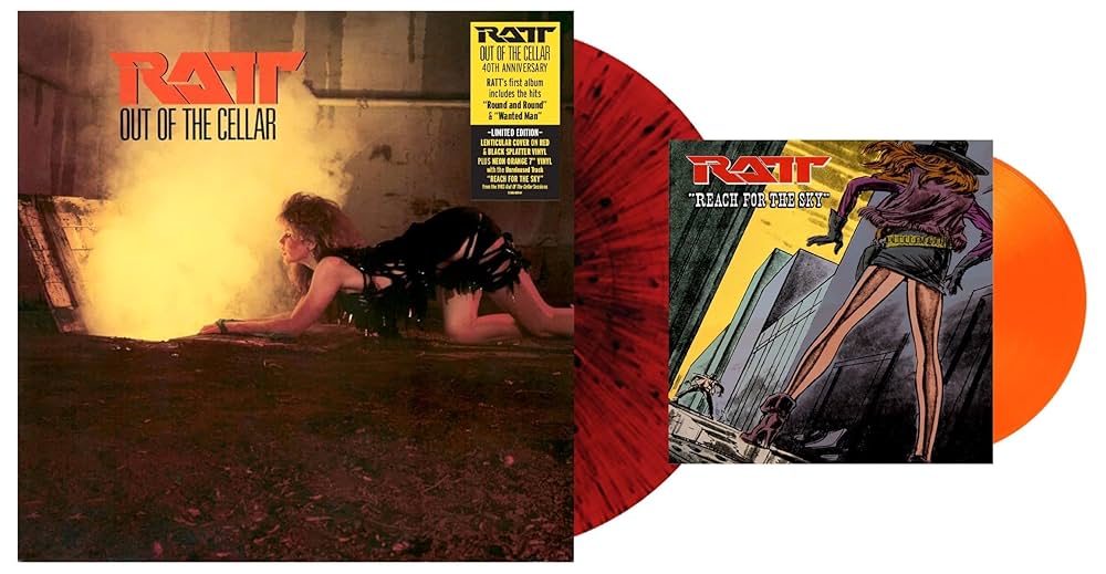 Ratt – Out Of The Cellar  Vinyle, LP + 7", Album, Édition Limitée, Réédition, 40ème Anniversaire, Red & Black Splatter