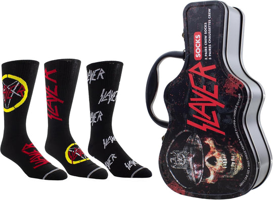 Slayer - Crew Socks (3 Pack Collector Guitar Shape Tin)