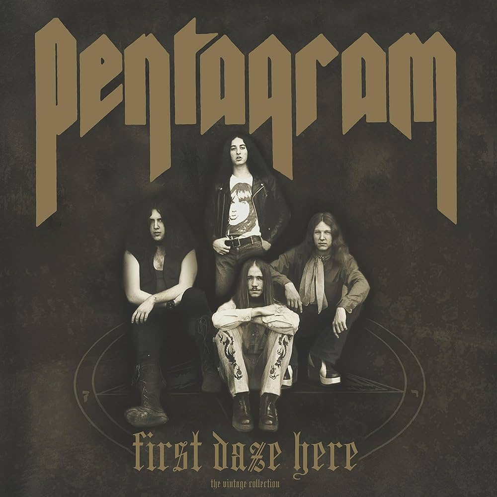 Pentagram – First Daze Here (The Vintage Collection), 	 Vinyle, LP, Compilation, Réédition, Remastered, Green [Swamp] And Gold [Translucent] Half 'n Half With Splatter Edition