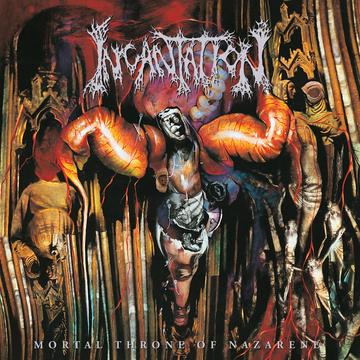 Incantation – Mortal Throne Of Nazarene  Vinyle, LP, Album, Réédition, Red Blood Ripple