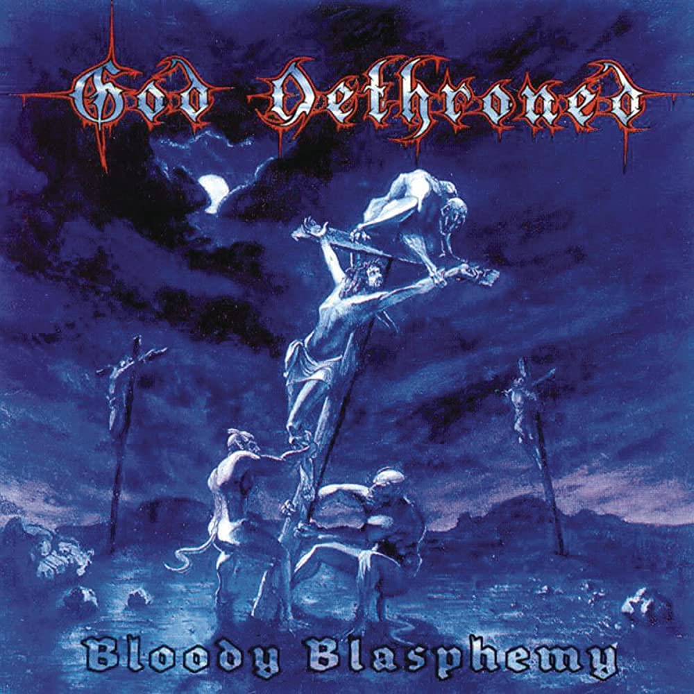 God Dethroned – Bloody Blasphemy  Vinyle, LP, Album, Édition limitée, Réédition, Transparent Blue with White & Red Splatter