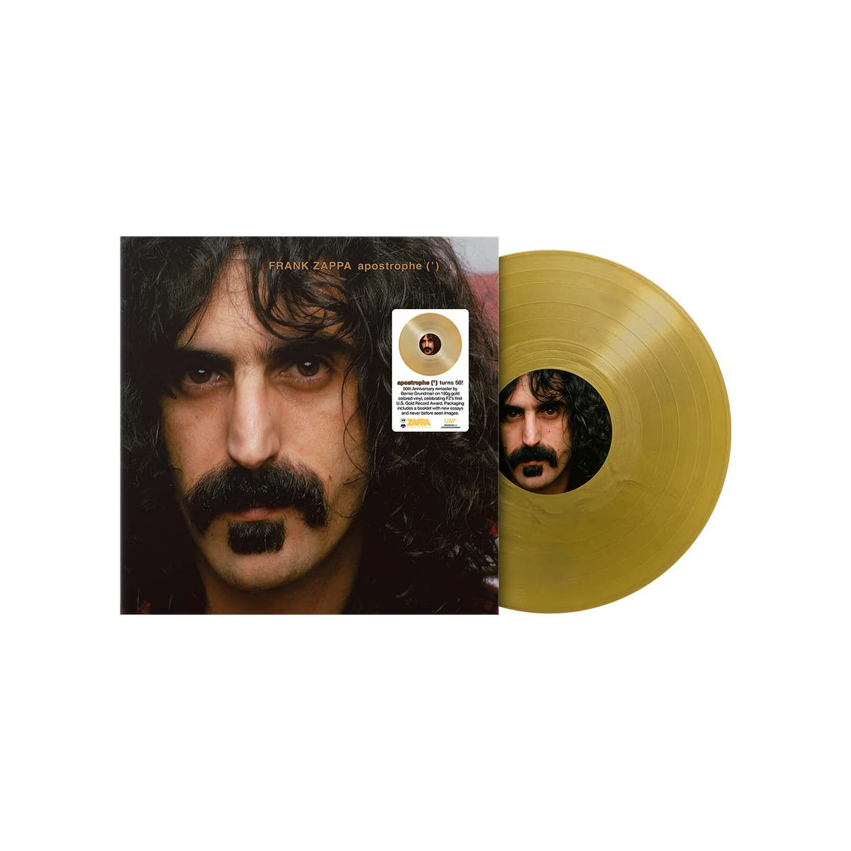 Frank Zappa – Apostrophe (')  Vinyle, LP, Album, Réédition, Remasterisé, Or, 180g, Édition 50e Anniversaire