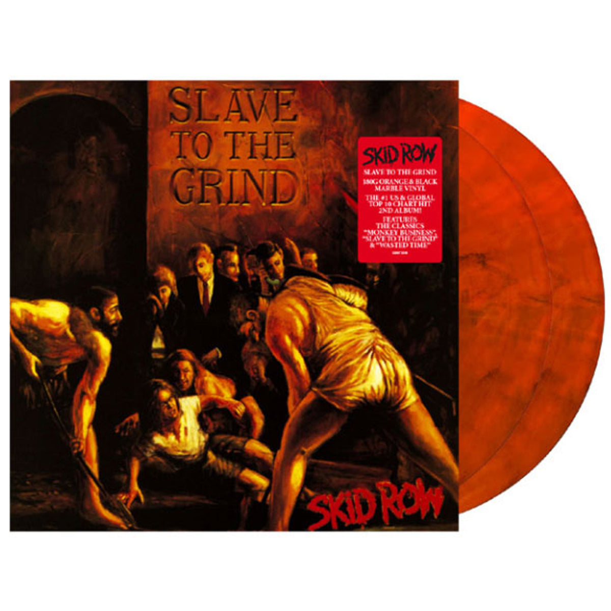 Skid Row – Slave To The Grind  2 x Vinyle, LP, Album, Réédition, Orange & Black Marble