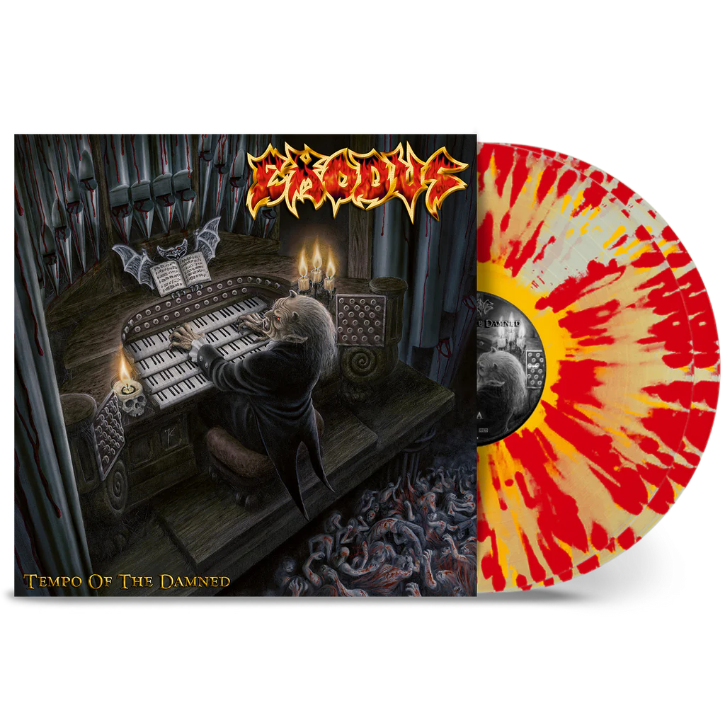 Exodus  – Tempo Of The Damned  2 x Vinyle, LP, Album, Édition Limitée, Réédition, Clear W/ Yellow & Red Splatter