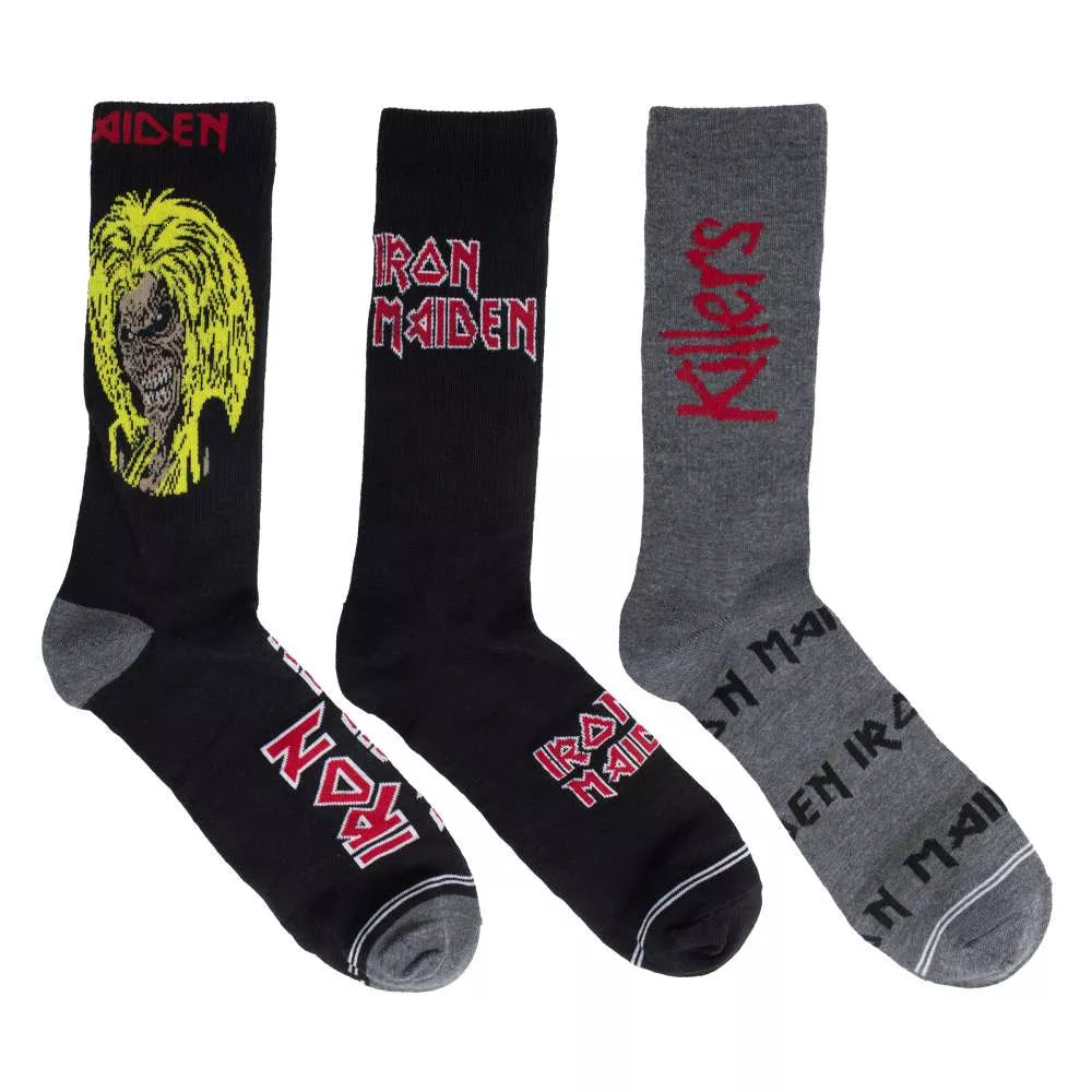Iron Maiden - Crew Socks (3 Pack Collector Guitar Shape Tin)