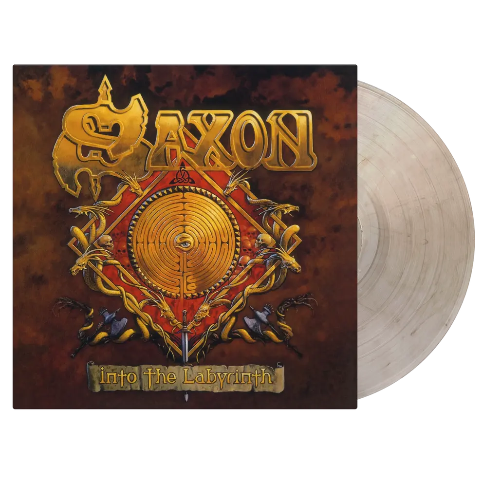 Saxon – Into The Labyrinth  Vinyle, LP, Album, Édition limitée, Numérotée, Réédition, Crystal Clear & Black Marbled