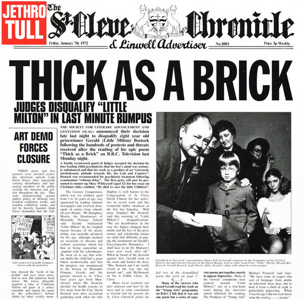 Jethro Tull – Thick As A Brick, pochette