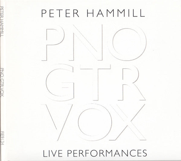 Peter Hammill – PNO GTR VOX Live Performances, pochette