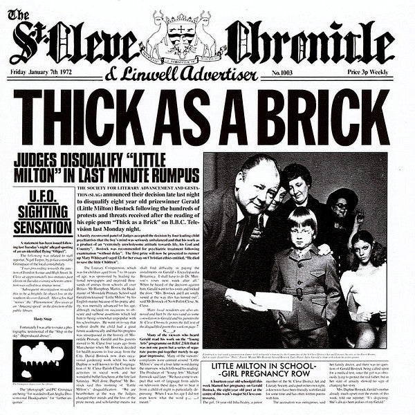 Jethro Tull – Thick As A Brick (The 2012 Steven Wilson Stereo Remix), pochette