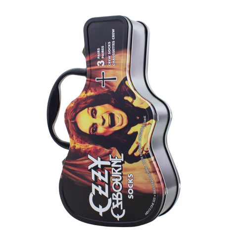 Ozzy Osbourne - Crew Socks (3 Pack Collector Guitar Shape Tin)