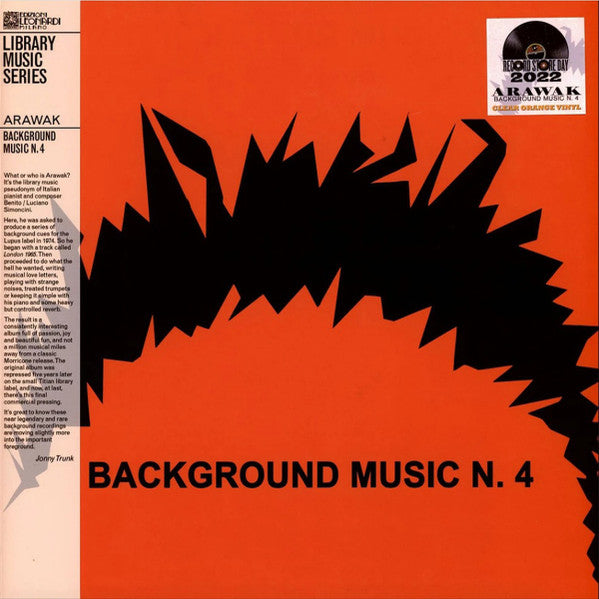 Arawak – Background Music N. 4 Vinyle, LP, Record Store Day, Édition limitée, Réédition, Clear Orange