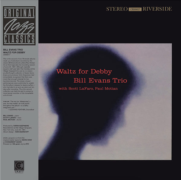 Bill Evans Trio – Waltz For Debby, Vinyle, LP, Album, Réédition, Stéréo, 180 g