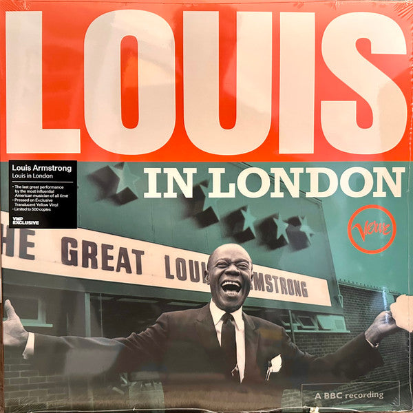 Louis Armstrong – Louis In London (USAGÉ) Vinyle, LP, Album, Club Edition, Mono, Translucent Highlighter Yellow