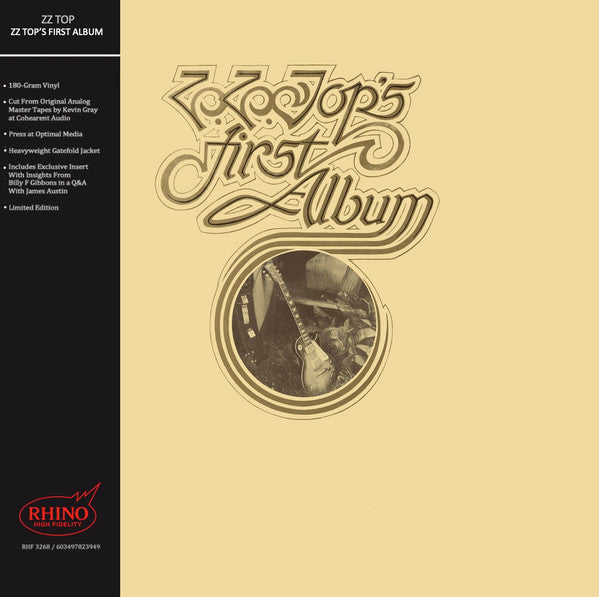 ZZ Top – ZZ Top’s First Album (USAGÉ) Vinyle, LP, Album, Édition Limitée, Réédition, Stéréo, 180g, Gatefold