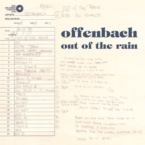 Offenbach – Out Of The Rain  Vinyle, 7", 45 RPM, Bleu cendré