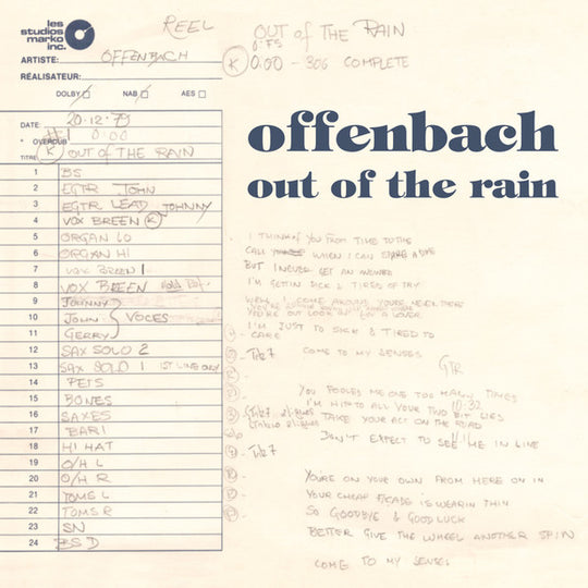 Offenbach – Out Of The Rain  Vinyle, 7", 45 RPM, Bleu cendré