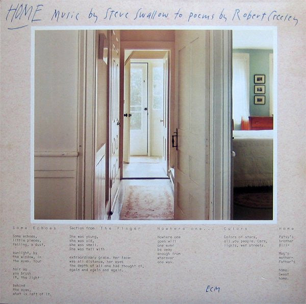 Steve Swallow – Home · Music By Steve Swallow To Poems By Robert Creeley (USAGÉ) Vinyle, LP, Album