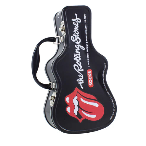 Rolling Stones - Crew Socks (3 Pack Collector Guitar Shape Tin)