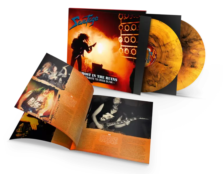 Savatage – Ghost In The Ruins - A Tribute To Criss Oliva -  2 x Vinyle, LP, Album, Édition Limitée, Réédition, Orange / Noir Marbré