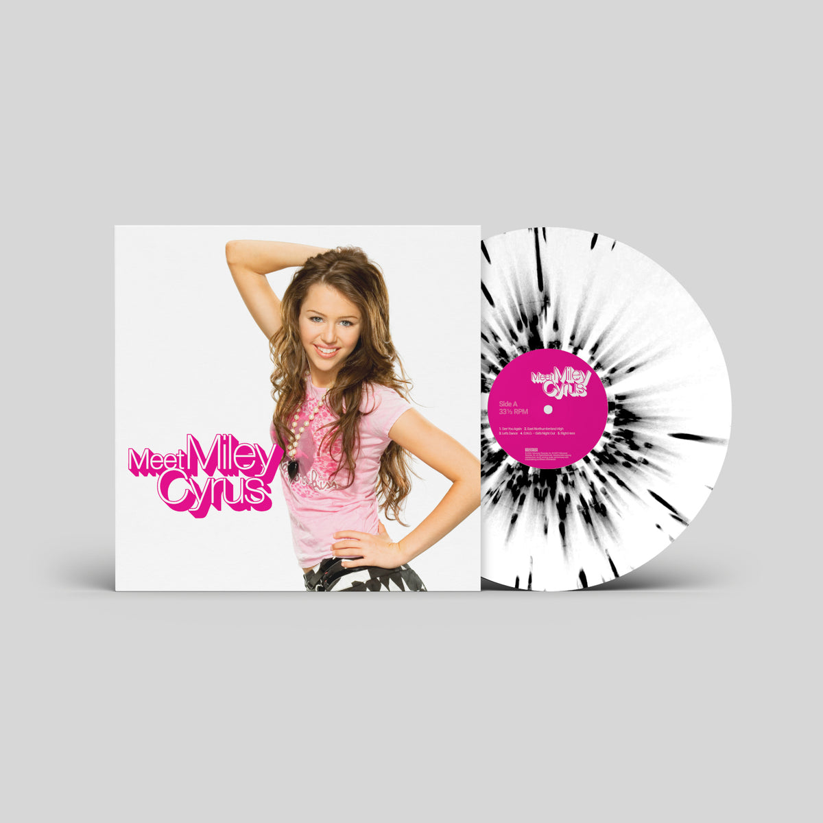 Miley Cyrus – Meet Miley Cyrus  Vinyle, LP, Album, Réédition, White with Black Splatter