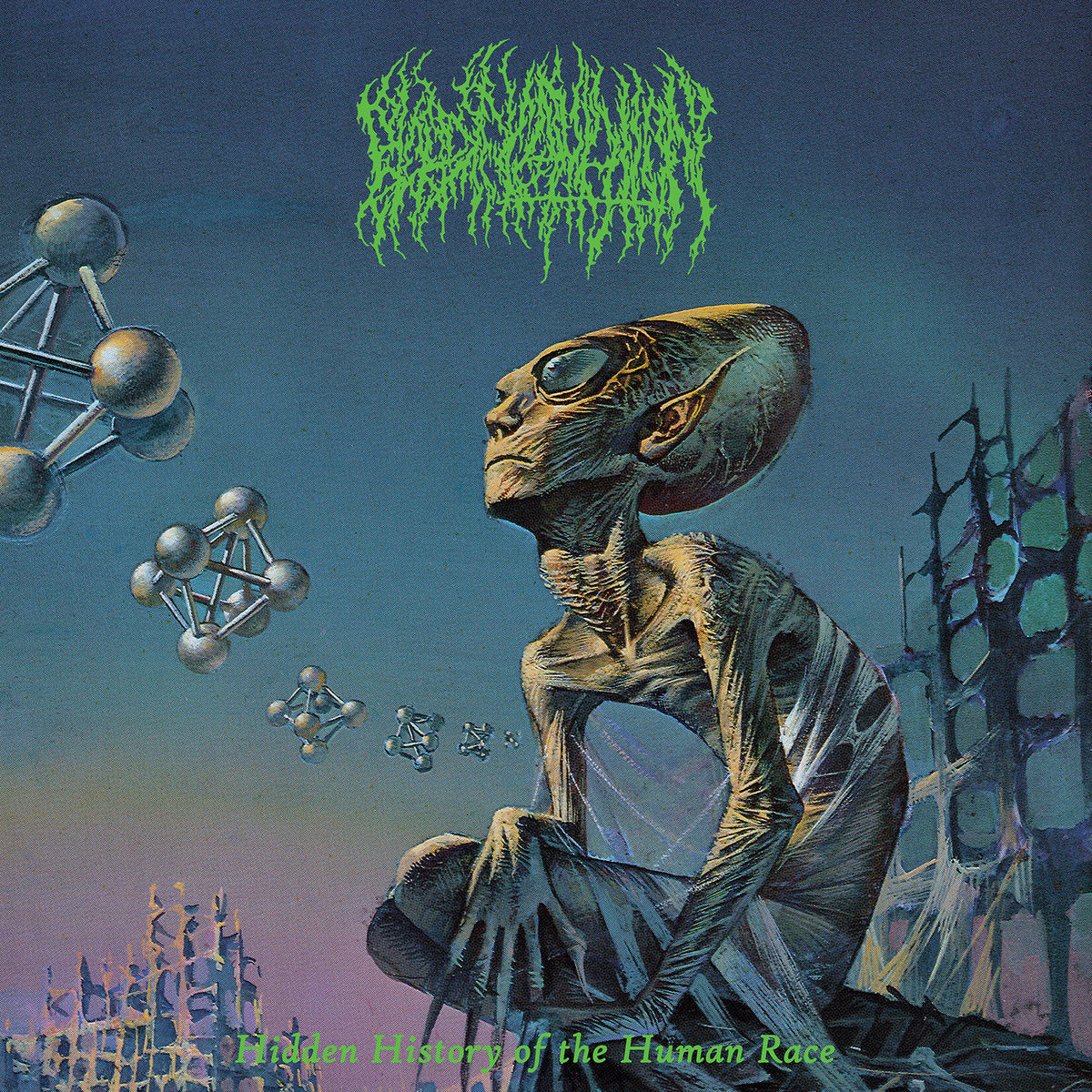 Blood Incantation – Hidden History Of The Human Race (USAGÉ) Vinyle, LP, Album, Réédition, Transparent Coke Bottle Green ***
