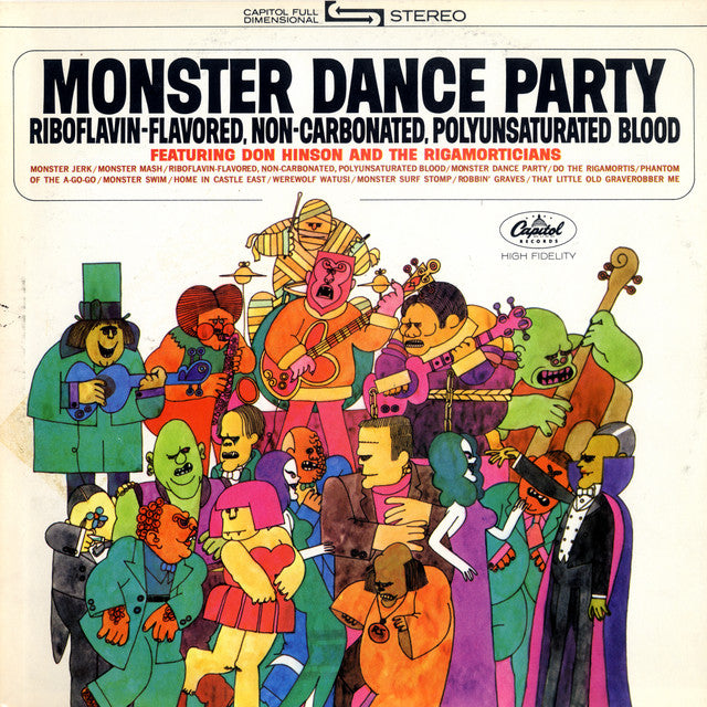 Don Hinson And The Rigamorticians – Monster Dance Party Vinyle, LP, Album, Édition limitée, Réédition, Stéréo, Orange & Black Splatter