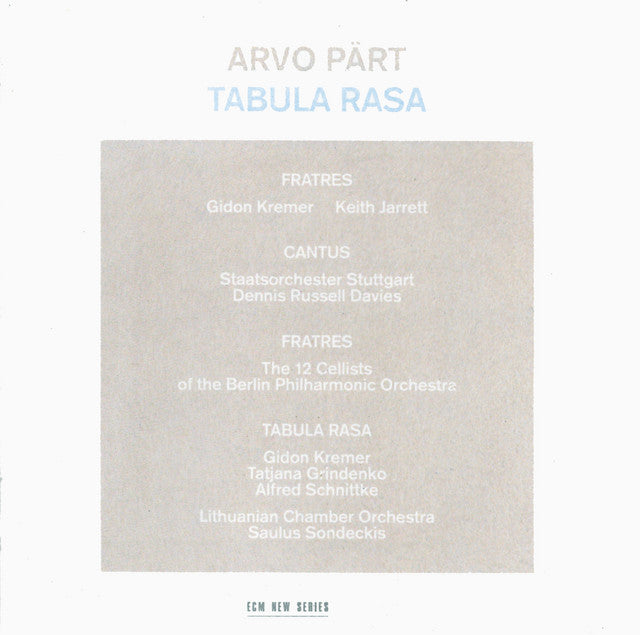 Arvo Pärt – Tabula Rasa  Vinyle, LP, Album, Réédition, Gatefold