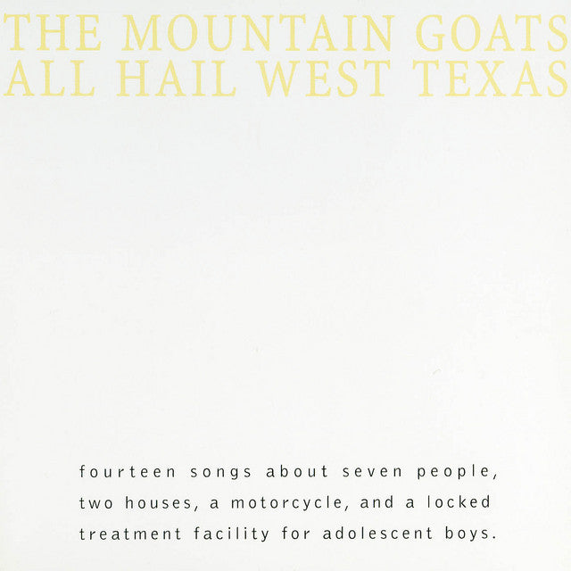 The Mountain Goats – All Hail West Texas Vinyle, LP, Album, Édition Limitée, Réédition, Remasterisé, Yellow