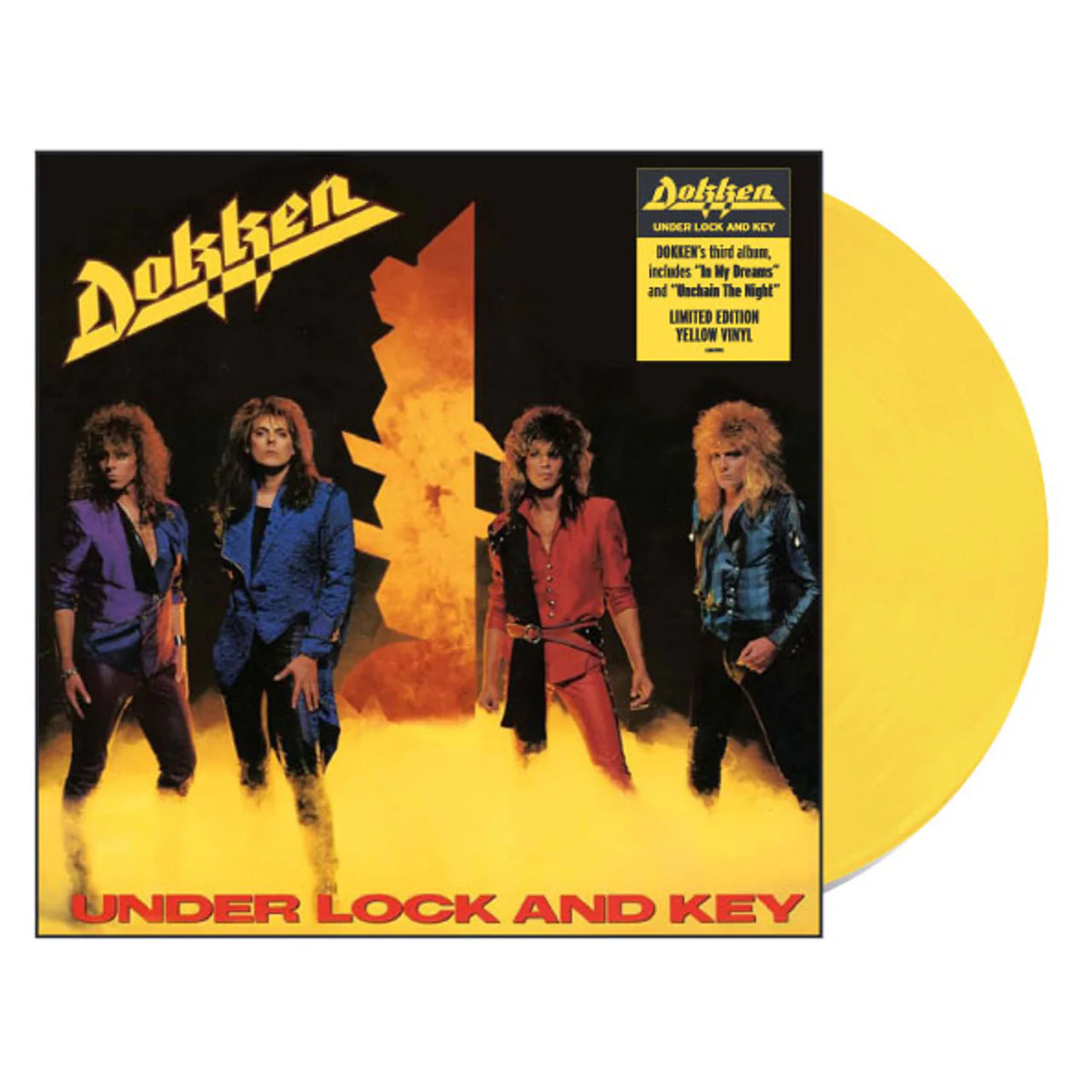 Dokken – Under Lock And Key  Vinyle, LP, Album, Édition Limitée, Réédition, Jaune