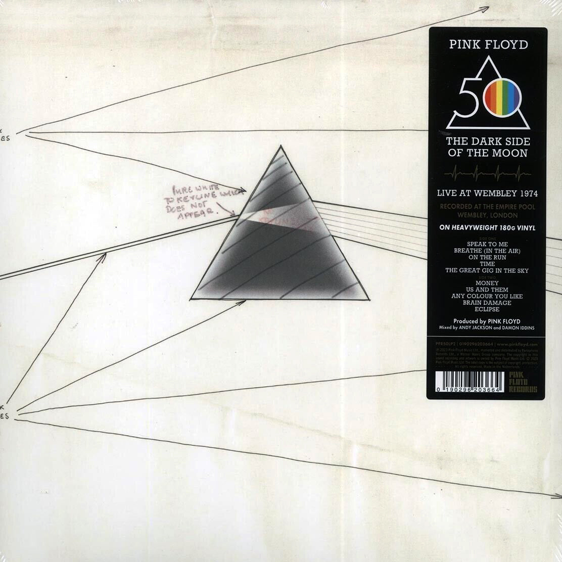 Pink Floyd – The Dark Side Of The Moon (Live At Wembley 1974)  Vinyle, LP, Album, Stéréo, Gatefold, 180g, 50e anniversaire