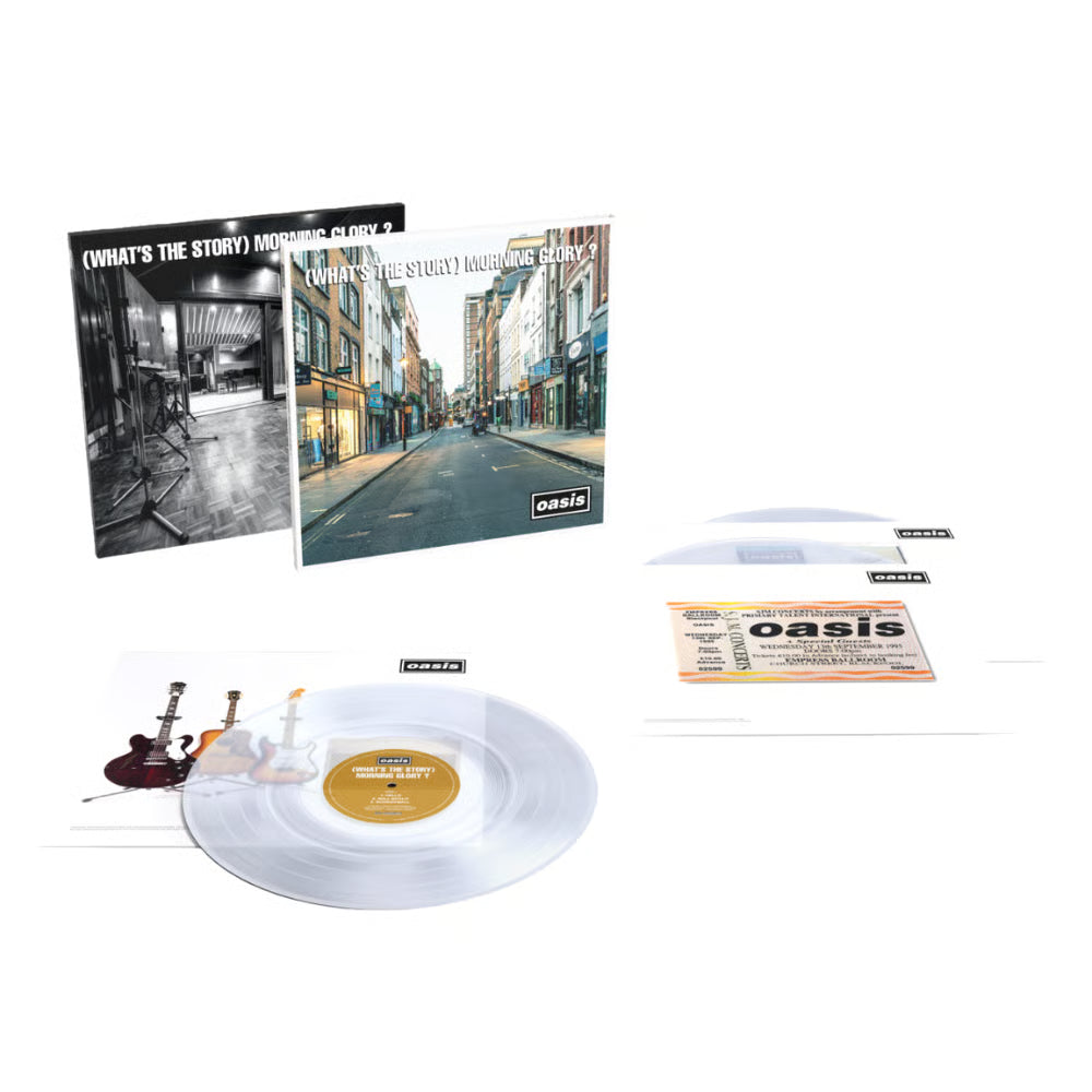 Oasis – (What's The Story) Morning Glory?  3 x Vinyle, LP, Album, Édition Limitée, Réédition, Édition Deluxe, Clear, 30ème Anniversaire