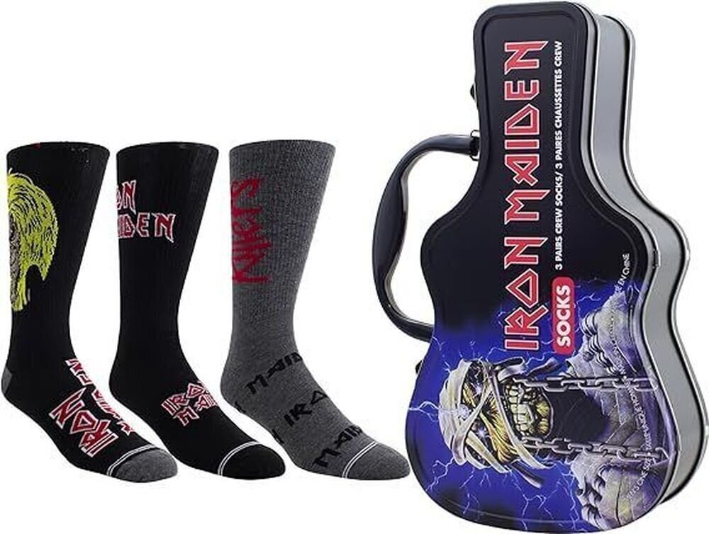 Iron Maiden - Crew Socks (3 Pack Collector Guitar Shape Tin)