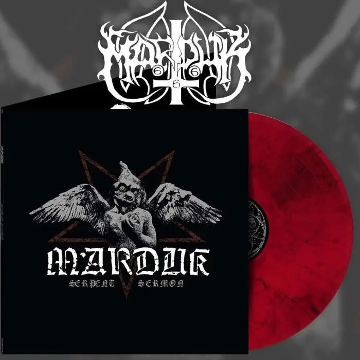 Marduk – Serpent Sermon Vinyle, LP, Album, Édition Limitée, Réédition, Bloodred With Black Marble