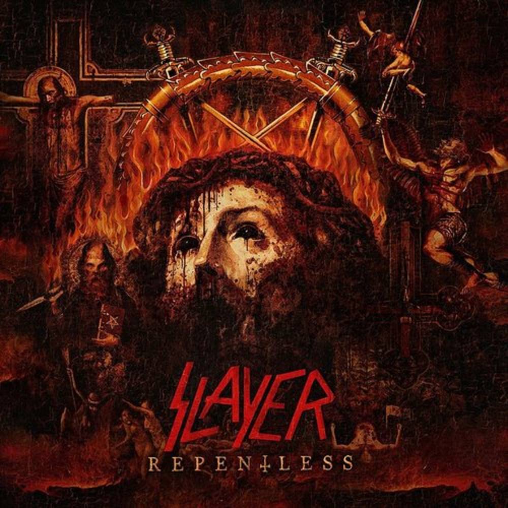 Slayer – Repentless  Vinyle, LP, Édition Limitée, Réédition, Oxblood And Orange Swirl With Mustard Splatter