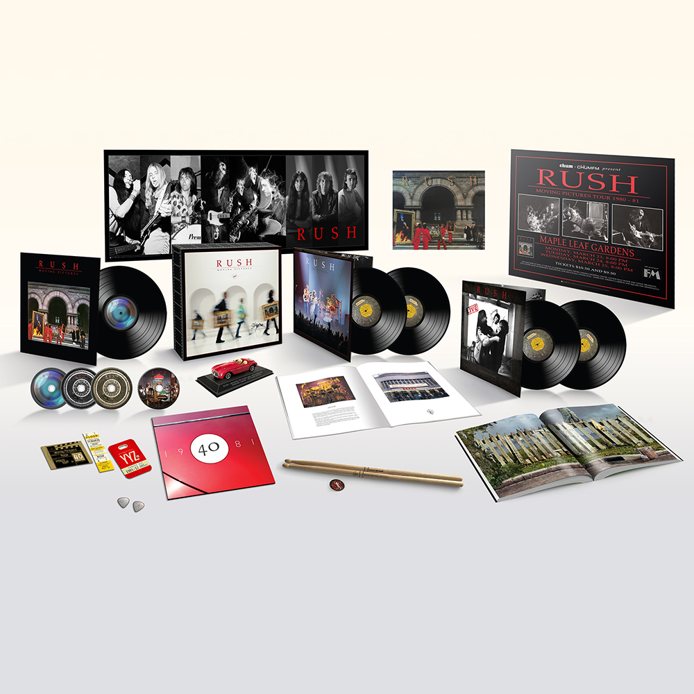 Rush – Moving Pictures  5 x Vinyle, LP, Édition Deluxe, Réédition, Remasterisé, Stéréo, 180g +  3 x CD, Deluxe + Blu-ray Audio, Coffret, Édition Super Deluxe, 40e anniversaire